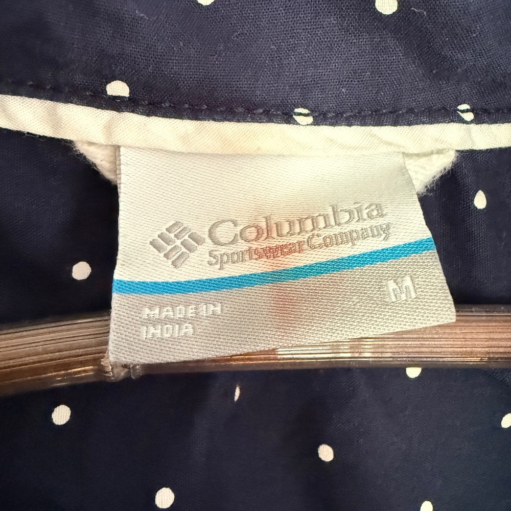 Columbia PFG Sportswear Vintage 90s Navy Hooded Rain Fishing Jacket M Gorpcore - Picture 3 of 10